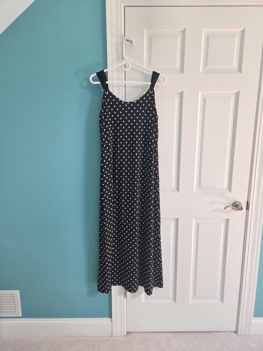 Chico's Black Polka Dot Maxi Slip Dress